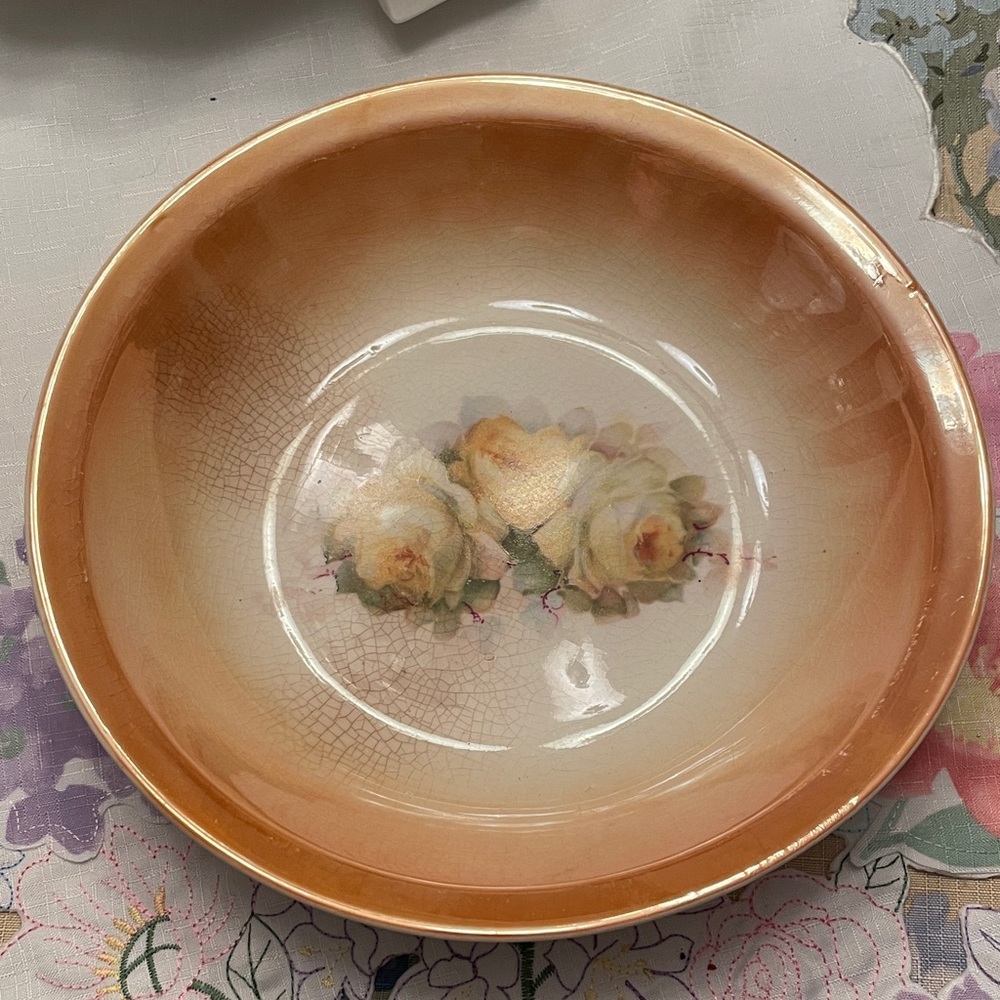 Vintage Floral Ceramic Bowl